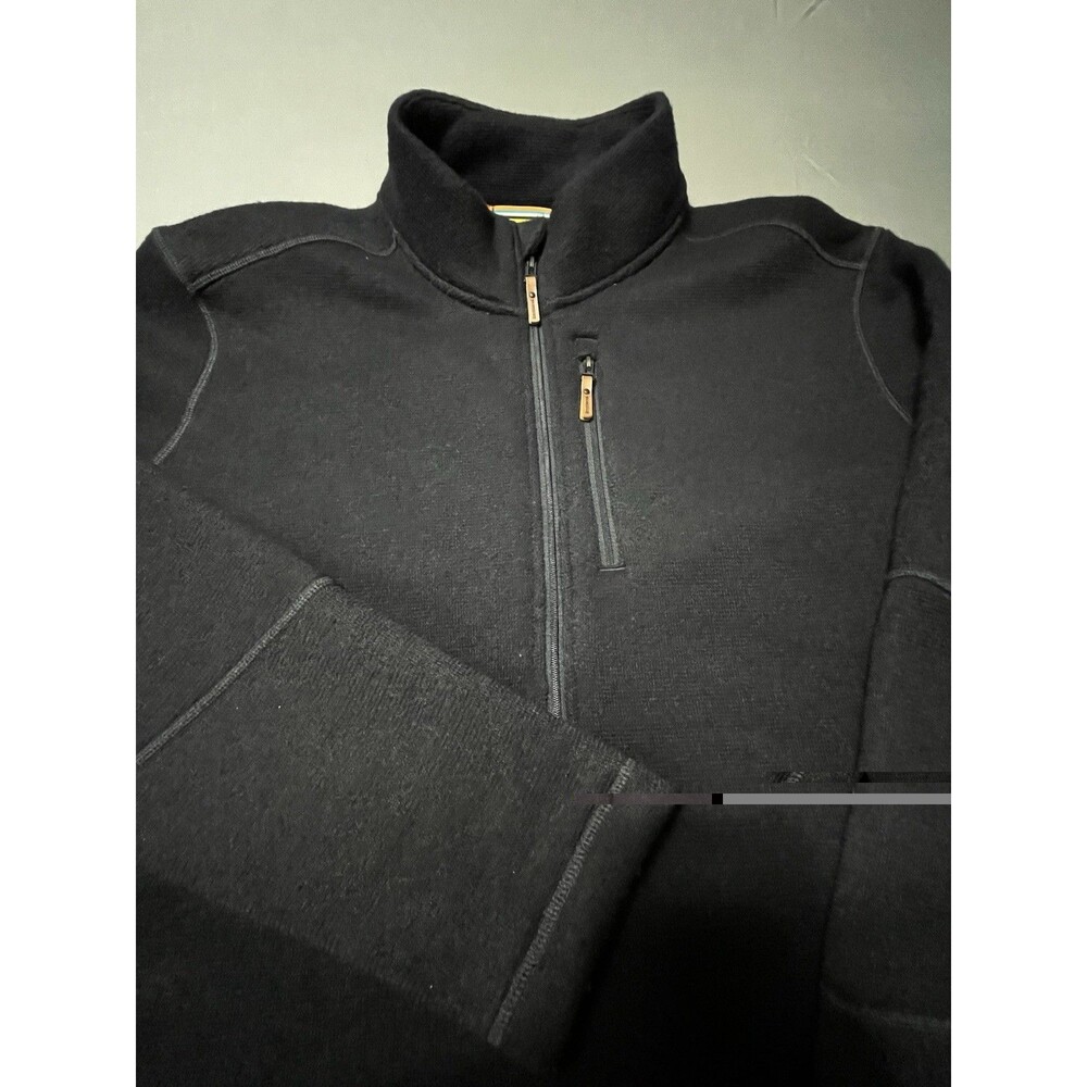 Smartwool Hudson Trail Fleece Half Zip Sweater Mens XL Black Pullover Wool